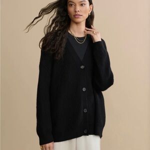 NWT Jenni Kayne Cashmere Black Button-Up Cardigan